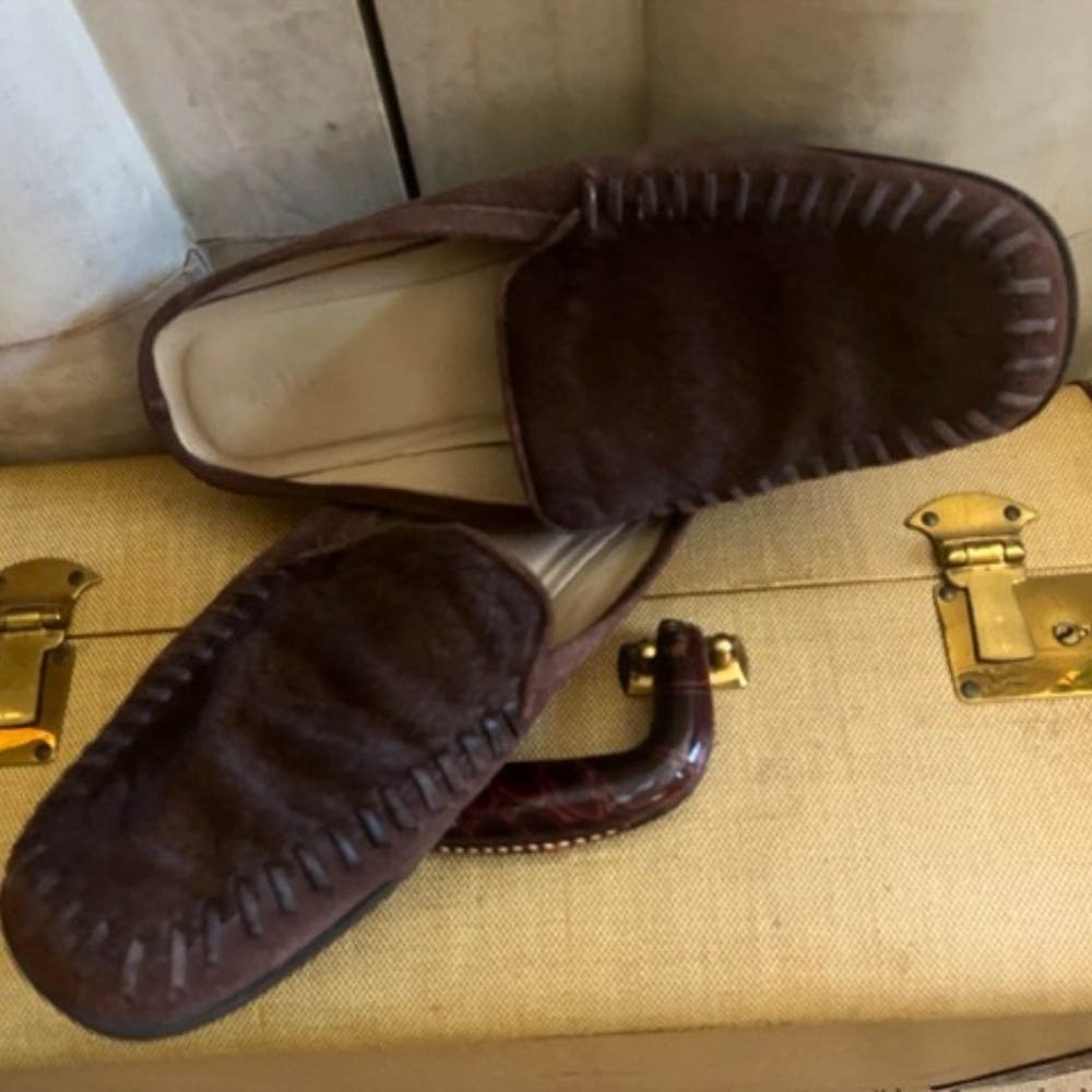 Women's J. Jill Brown Leather & Cowhide Shoes, Slides, Mules, Slippers - 9 1/2B